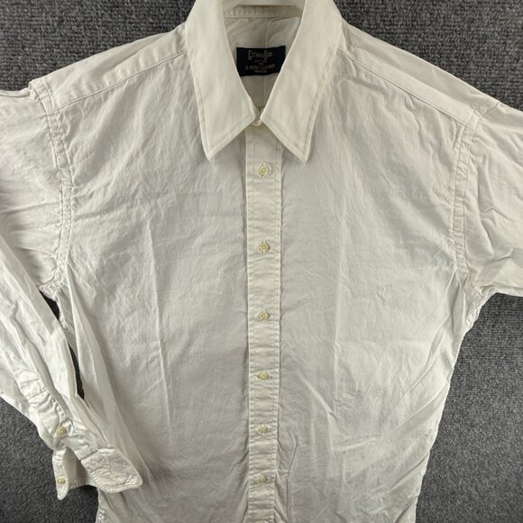 Gitman Bros TTX Pinpoint USA Point Cotton Oxford 15.5 35 White Button Up Men - Picture 1 of 16